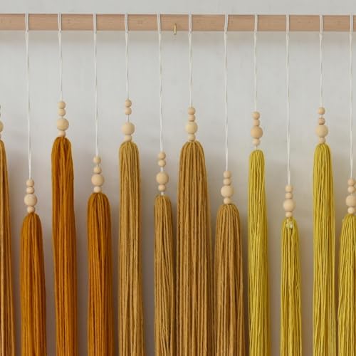 IOWER Macrame Wall Hanging Beaded Tassel Yarn Art Boho Tapestry 39" W*45" L - Image 7