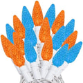 Novelty Lights 24FT 70 LED C6 Mardi Gras String Lights, Teal & Orange by NoveltyLights-LightExperts