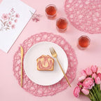 Threehoney Paper Braided Round Placemats, Set of 24, Pink, 13 in - Image 6