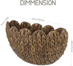 Hanging Wall Basket, Handwoven Water Hyacinth Scalloped Basket, Decorative Wall Organizer and Planter for Entryway Mail Plants Bathroom, 16" D x 10" W x 7" H,Coffee, 2 Pack - Image 2