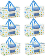 VENO Moving Bags, Wide Open Top, Clear Window, Tropical Island, 6 Pack by Veno
