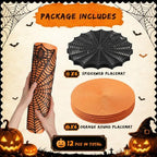 Pickmesh 12 Pcs Halloween Table Decor Orange Black Spiderweb Placemats - Image 3
