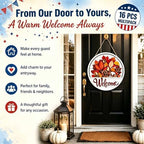 16 Pcs Interchangeable Welcome Sign for Front Door, Wood Hanging Decor，1 - Image 2