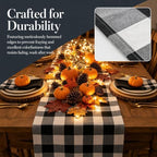 ShinyBeauty 4 Packs Black & White Plaid Table Runners 13x72”Christmas Decor - Image 3