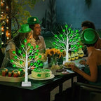 St Patricks Day Decorations 2 Pack 24 Inch Shamrock Tree Lights, USB or Battery Operated Saint Patricks Day Decor Tree with 24 LED Shamrock Lights, St. Patrick's Day Lights for Home Party Table Office - Image 6