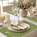 homing Faux Cotton Linen Placemats Set of 8, Cloth Dining Table Mats - Image 7