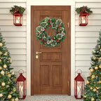 18’’ Artificial Christmas Wreath for Front Door with Pine Needles Red Berries Pine Cones Christmas Decorations for Winter Wall Indoor Outdoor Home Holiday Xmas Decor - Image 5