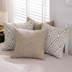 HPUK Throw Pillow Covers 18x18, Set of 4, Light Brown Couch Pillow Covers - Image 6
