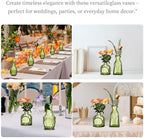Glass Bud Vases Set of 64 - Green Assorted Small Mini Glass Vases for Flowers, Crystal Vintage Vase Set, Bulk Centerpieces for Table Décor, Wedding, Home and Events (Green, 64 Pcs) - Image 2