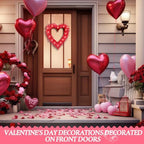 Suncalla 14'' Heart Wreath Lighted Valentine's Day Decoration with 20 Pink LED Lights and Timer Suitable for Valentine's Day Gifts Anniversaries Weddings Wall Window and Other Romantic Decorations - Image 6