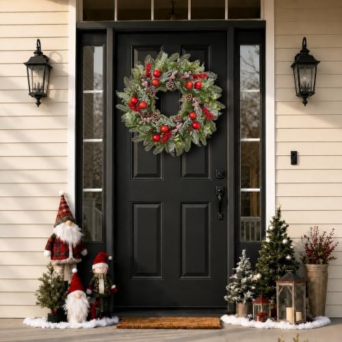 24 Inch Christmas Wreaths for Front Door-Pine Artificial Christmas Wreath - Image 5