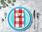 Ramanta Home Buffalo Plaid Christmas Cloth Napkins Set of 12 - Red White - Image 3