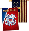 Coast Guard House Flag - Pack Armed Forces USCG Semper Paratus United State American Military Veteran Retire Official USA Vintage Applique - Banner Small Garden Yard Gift Double-Sided, "house flag 28"" x 40""" by Breeze+Decor