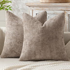MIULEE Decorative Couch Throw Pillow Covers 22x22 Inch Light Khaki 2 Pack by MIULEE