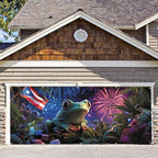 7 * 16ft Vibrant Puerto Rico Garage Door Banner, Tropical Island Style Decor Flag, Retro Castle Pattern Photo Backdrop, Cultural Pride Background for Outdoor Festival Holiday Garage Door Decoration by ANNAQUEEN