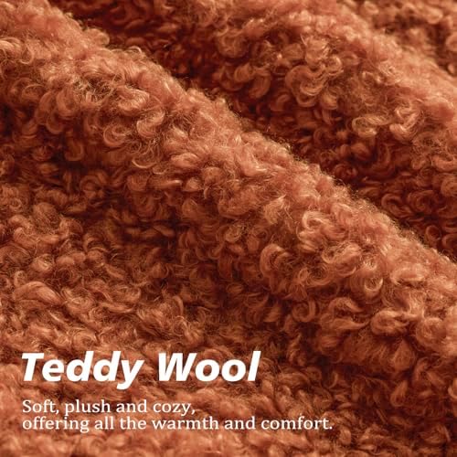 Foindtower Decorative Fuzzy Faux Fur Throw Pillow Covers 20x20 Burnt Orange - Image 2