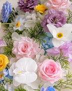 72inch Aisle Flower Garland with Chiffon Sheer Drape, Multi-Color Artificial Flowers Rose with White Butterfly Orchid, Floral Runner for Wedding Arch, Backdrop, Reception Table Decor, Ceremony Pathway - Image 6