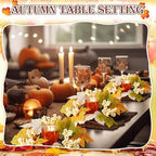 Umigy 6 Set Fall Candle Holders Glass Votive, Maple Leaf, Rustic Color - Image 4