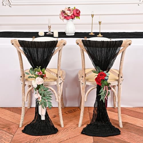 12 Pack Black Cheesecloth Table Runner,20x120 in Table Runner - Image 4