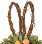 Northlight Shaved Wood Flowers Bunny Rabbit Silhouette Easter Wreath - 24" - Image 6