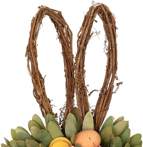 Northlight Shaved Wood Flowers Bunny Rabbit Silhouette Easter Wreath - 24" - Image 6