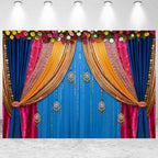 15x10ft Indian Traditional Festival Backdrop India Pooja Diwali Ceremony Photography Background Hindu Wedding Mehndi Party Banner Decorations Photo Studio Props by CkihgennDecors