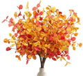 Artificial Fall Eucalyptus Stems, 12 Pcs 27.5 Inch Fake Fall Leaves Branches for Vase, Autumn Thanksgiving Home Wedding Decor (12PCS) by ILLUMINEW