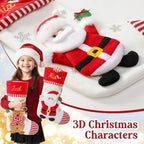 Personalized Christmas Stockings with Embroidered Name & Monogram,Custom 3D Xmas Character Stocking 4 Pack 18” Large,Santa,Snowman & Reindeer Fireplace Hanging Red Burlap Plaid Stockings(A) - Image 2