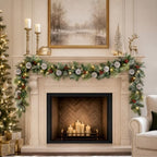 9ft Flocked Pre-Lit Artificial Christmas Garland with Lights - Image 3