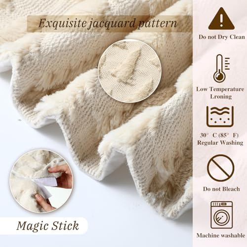Civaner 48in Beige Tree Christmas Tree Skirt Faux Fur - Image 5
