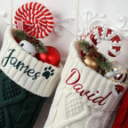 Personalized Christmas Stockings,Custom Embroidered Name & Monogram Knit Stockings for Kids,Family - Classic Cable Knit 18" Christmas Stocking for Fireplace Holiday Decor(10 Pack) - Image 6