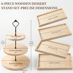 6pcs Wooden Dessert Table Display Set, 3 Tier Cupcake Stand Set with Serving Trays, Rustic Dessert Display Stand, Cake Stand Set for Wedding Dessert Table, Birthday, Baby Shower, Party Food Display, Home Decor - Image 6