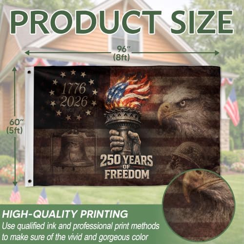 250 Anniversary USA Flag, Two-sided Design 5x8 Ft, 250th Anniversary Flag 2 - Image 2