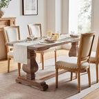 ZeeMart Linen Checked Farmhouse Placemats Set of 6, Ivory 13x19in - Image 6