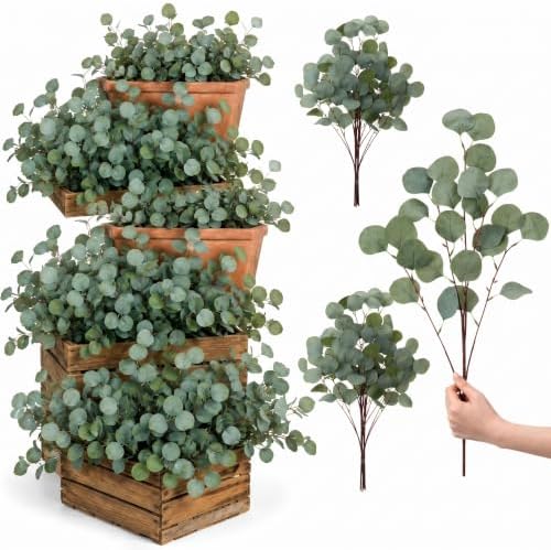 Waydress 40 Pcs Artificial Eucalyptus Stems, 23.6" Faux Greenery for Vases by Waydress