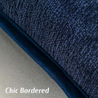 FUTEI Pack of 2 Chenille Soft Throw Pillow Covers 20x20 Inch, Navy Blue - Image 3