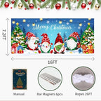 Garage Door Christmas Cover 7x16FT: Garage Christmas Decorations with Bar Magnets & Ropes, Holiday Garage Door Banner Decorative Xmas for Indoor Outdoor [Include Installation Instructions] - Image 3