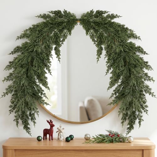 2Pcs 5.1ft Christmas Mirror Garland, Artificial Cedar Swag for Mirror Decor - Image 5