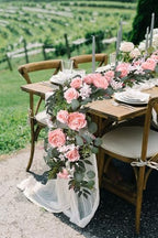 Lvydec 2 Pack Artificial Peony Flower Garland - 6ft Silk Peony Vine Willow Leaves and Eucalyptus Garland White Arch Flower Vine for Wedding Party Table Decoration (Pink) - Image 6