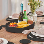 Oval Cotton Rope Placemat Set (13, Black) - Image 4