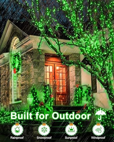 St Patricks Day Decorations 355 FT 900 LED Green Lights, Extra Long Outdoor String Lights Waterproof, Timer & Memory, 8 Modes Dimmable Plug in Fairy for Outside Tree Patrick's Day Decor - Image 4