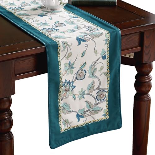 Patdrea Designer French Floral Velvet Table Runner,12"X118"-Noah D by patdrea