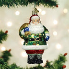 Old World Christmas Ornaments: Assortment of Santas Glass Blown Ornaments for Christmas Tree, Camo Santa - Image 2