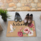 Hummingbird Flower Coco Coir Doormat Door Welcome Mat for Home Entrance Front Door, Bird Floral Spring Summer Floor Mats for Outdoor Outside Entryway 30x17 Inch - Image 5