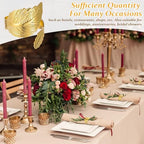 50 Pcs Gold Napkins Rings Bulk, Wedding Napkin Rings Set with Elegant Leaf Design, Premium Gold Napkin Holders for Thanksgiving Christmas Party Table Decor - Image 6