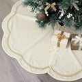 Arrowbash Ivory 48 Inch Christmas Tree Skirt Velvet Scallop Ddge by Arrowbash