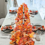 CQURE 9 Pack Fall Leaves Garland, 53.1Ft Maple Leaf Fall Vines Autumn Garland for Thanksgiving Wedding Party Decor, Indoor Outdoor Farmhouse Home Decorations - Image 5
