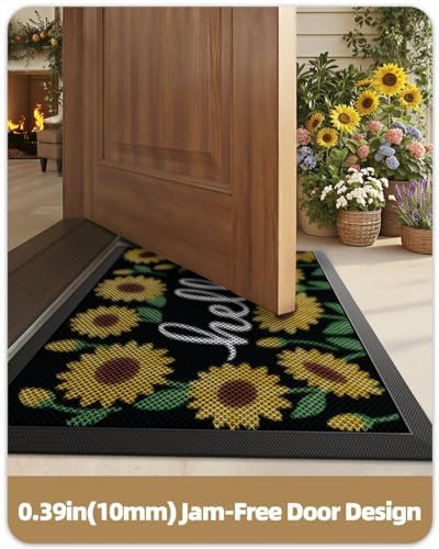 Color&Geometry Outside Welcome Front Door Mat, 36"x60" Sunflower Amber - Image 6