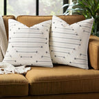 Mecatny Boho Outdoor Throw Pillow Covers 18x18 Set of 2 Beige & Grey by Mecatny