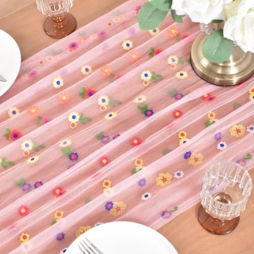 10 Pack Flower Table Runner Floral Daisy Fall Wedding Birthday Party Decor - Image 4